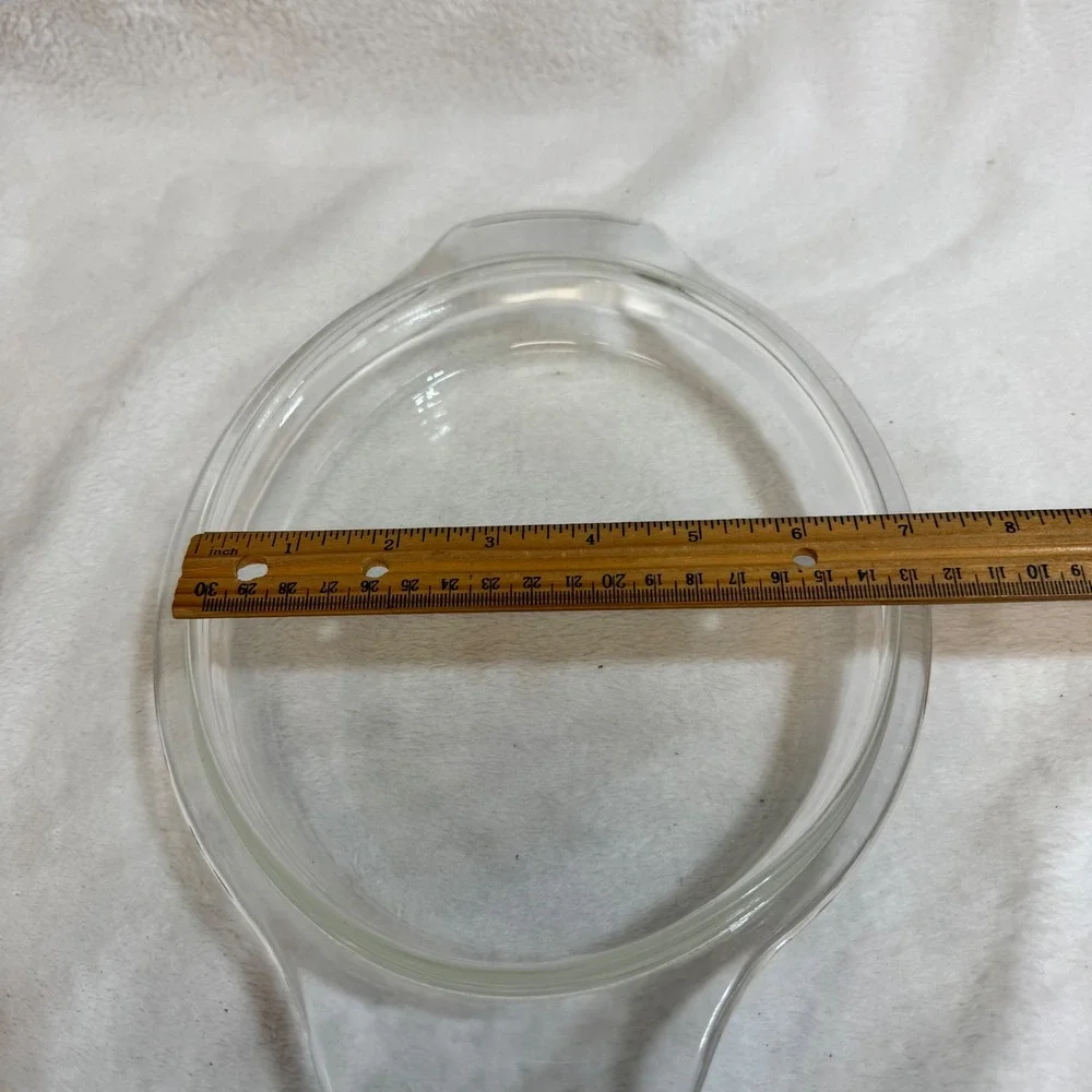 Clear Glass Oval Baking Dish Replacement Lid Or‎ Pie Plate Handle Fire King